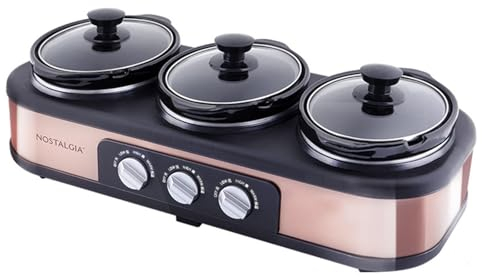 Slow Cooker Fully Automatic Soup Cooker 3 x 1.5L Food Warming Pot with Lid