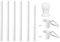 Junterone Outdoor Flag Pole Kit, Wall Mounted American Flag Pole, Anti-Tangle Rotating Flag Pole Ring for Porch, White