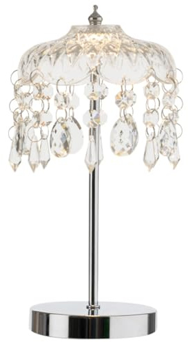 GUANSHAN Tischlampe mit Kristallquasten, luxuriöse Tischlampe aus Glas, Nachttischbeleuchtung, dekorative Tischlampe, stimmungsvolles Nachtlicht für Schlafzimmer, Wohnzimmer