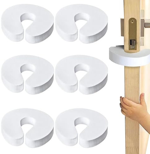 6 Pcs Door Finger Guards,Soft Door Finger Guards Foam Door Stopper,Foam Child Door Stopper,Safety Door Stoppers,Baby Safety Finger Pinch Guard for Baby Finger Protection(White)