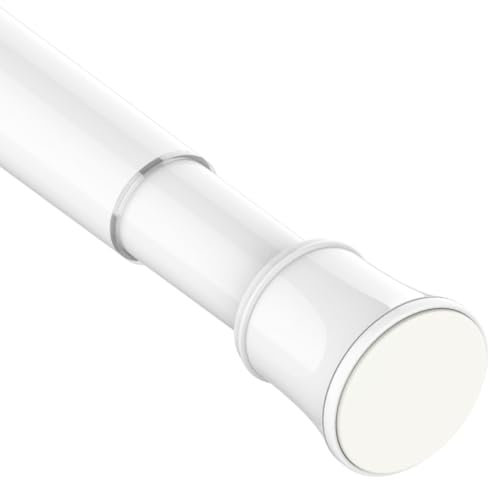Asta per tende, senza fori, barra telescopica, per tende da bagno, finestre, armadi, 1 pezzo, bianco, 115-255 cm