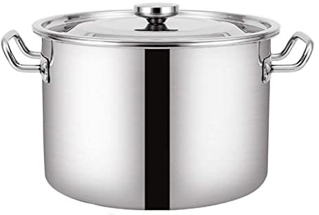 GUHPZA Olla para Sopa/Cubo para Sopa, 8-58 l, Comercial, Cubo para Sopa de Acero Inoxidable 304, con Tapa, Cubo para almacenar Agua, para Cocina a Gas/Cocina de inducción, 15 l