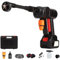 Idropulitrice a batteria, 2 Batterie 21V Idropulitrice portatile con Tubo 10mt, 6 in 1 Ugello Pistola Idropulitrice Wireless per Auto Giardino Terrazza Prato e Irrigazione (Nero)