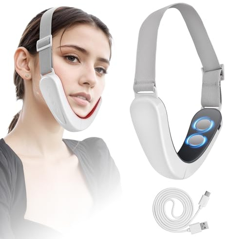V-Form Gesichtsmassagegerät, Rot/Blau Licht Face Massager, Doppelkinn Entferner Gerät, 6 Modi für Doppelkinn-Reduzierung und Gesichtsstraffung V-Face Shaper Face Lifting Gerät