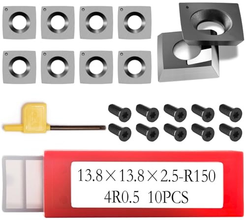 13.8mm Square Carbide Inserts Cutter 150mm Radius for Spiral Helical Planer Woodturning Lathe Tool Carpentry Tools 10pcs