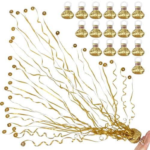 16 Pack Streamers Poppers Party Poppers Hand Throw Streamers for Birthday Wedding Graduation Engagement Retirement Party Supplies (Gold)