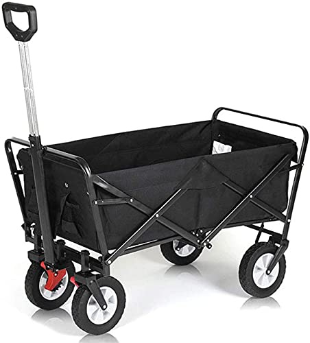 Chariot utilitaire pliable tout-terrain pour l'extérieur, chariot de jardin, de plage et de courses avec roulettes, portable et polyvalent pour un transport facile