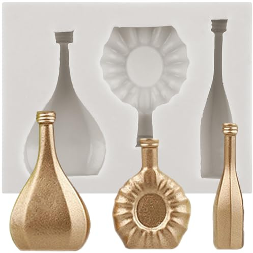Sijiangmold Wine Bottle Silicone Mould Grape Champagne Bottle Fondant Mould | Cake Decoration Chocolate Cupcake Topper Polymer Candy Clay Gum Paste