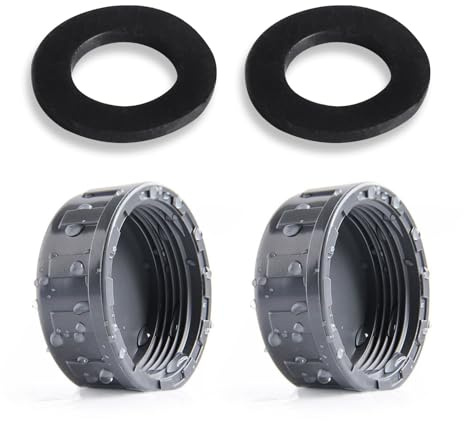 2 Pack 3/4 PVC Threaded Pipe Caps with Rubber Seals - 25mm Female Thread Hose End Caps for Garden Irrigation, Plumbing, and Industrial Applications