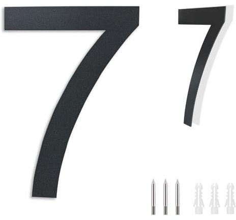 ZCLIKEU Numero civico in acciaio inox SUS304, targa in acciaio inox, RAL 7016, struttura fine verniciata a polvere, per porte, case, strade, altezza 20 mm, numero 7