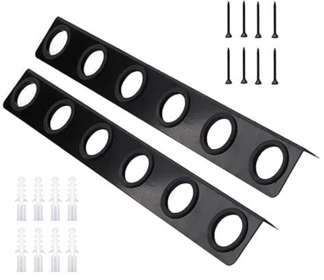 Générique Porte-Outils Remorque Camion - Suppôrt Pelle Paysagère, Support Rangement Acier | Support Jardinage 6 Oџtils Multifonction, Étagère Oџtils Avec Œillets Caoutchouc 59x6x6 Cm