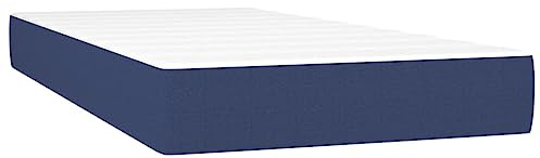 Augerlite Resårmadrass i fickfjäderkärna medium blå 100 x 200 cm tyg med ventilerande polyesteröverdrag, bekväm fjädermadrass för vuxna och tonåringar