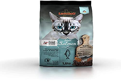 Leonardo Adult GF Salmon [1,8kg] Katzenfutter | Getreidefreies Trockenfutter für Katzen | Alleinfuttermittel für Katzenrassen ab 1 Jahr