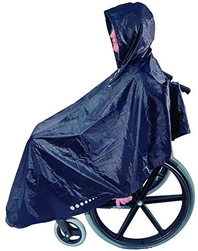 GOTITA – Der Poncho für den Rollstuhl – Der vielfältig einsetzbare Regenschutz für den Rollstuhl – einfache Handhabung, leichtes An- und Ausziehen – italienisches Design (Navyblau)