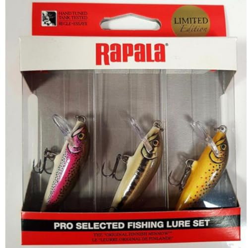 Rapala - CD05 Artistic Set of 3 Trout Fishing Lures - Balsa Construction - Sinking Freshwater Fishing - Swim Depth 0.9-1.8 m - Size 5 cm / 5 g - Made in Estonia - Trout Colour | Sortiertes Köderset – Ideal für Forellen und Barsche – Verschiedene Schwimmarten – Süßwasser – Hergestellt in Estland