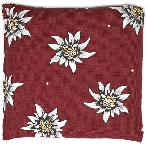 Kirschkernkissen 12x12cm Blume-Edelweiß - Wärmekissen & Kältekissen - Körnerkissen mit Kirschkerne