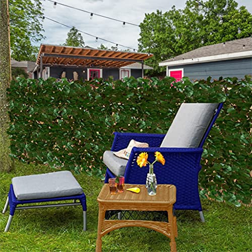 UETIAN Artificial Maple Leaf Ivy Screening on Willow Trellis 2m x 1m Expanding Fence Hedge, Decorative or Privacy Wooden Fences for Gardens, Walls, Indoor and Outdoor