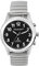 TalkJoy Premium Schwarzes Zifferblatt Funkuhr Herren Sprechende Uhr Metallzugarmband Armbanduhr Seniorenuhr Blindenuhr