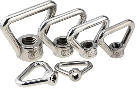 2 Stück Dreieck Ringmutter, 304 Edelstahl Schwerlast-Hebe-Ringmutter Dreiecksmutternverschluss Augenmuttern Mutternbefestigung