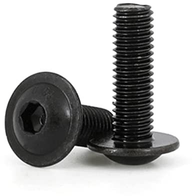 M8X40 5PCS,Note 10.9 Black Hex Sechseck Sockel Runder Knopf Flanschkopf mit Waschmaschine Kragenschraube Bolzen