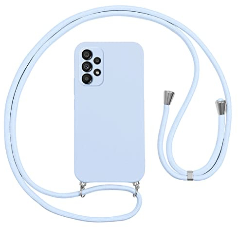 Vauki handyband für Samsung Galaxy A53 5G Hülle 6.5, HandyHülle mit Band Stoßfest Silikon Schutzhülle mit Kordel Abnehmbar zum Umhängen, Dünn Lanyard Weich Case für Samsung A53 5G, Lila
