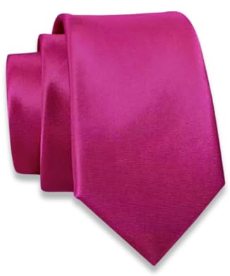 Massi Morino Krawatte pink schmal für Herren - 6 cm - Tie Schlips uni einfarbig I Slim Fit Kravatte magenta…