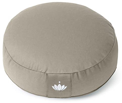 Lotuscrafts Cojin Meditacion Yoga Lotus - Altura 10 cm - Relleno de Espelta - Cubierta en Algodon Lavable- Zafu Meditación - Cojin Suelo Redondo - Cojin Yoga - Meditation Cushion - Certificado Gots