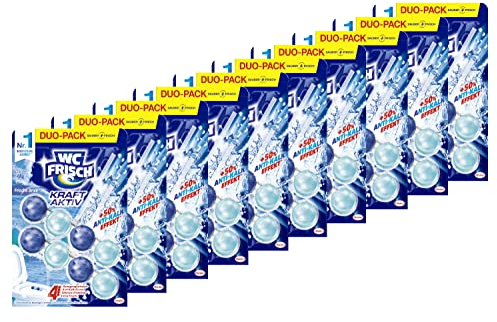 WC FRISCH Kraft Aktiv Duftspüler Frische Brise (10x 100 g), WC Reiniger für Reinigung bei jeder Spülung, Duftsteine für langanhaltend frischen Duft, plus 50 Prozent Anti-Kalk Effekt