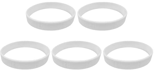 Knye 5x Silikonarmband White Reset Armband Gummiband Weiß Elastisch Unisex Wasserfest