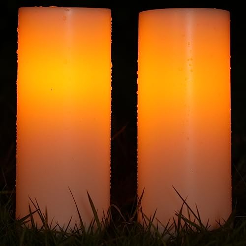CXMYKE Velas solares de 25 x 10 cm, resistentes al agua, reutilizables, funcionan con energía solar, con sensor crepuscular, ideales para linterna, jardín, camping, juego de 2