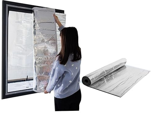 zklaseot Verdunkelungsrollo, Fenster Isolierfil, Doppelte Folie Isolierung Schalldichter Vorhang Warm Halten, Doppelte Abdichtung Magic Tape Abziehen (Farbe : Silver, Größe : 90x130cm)