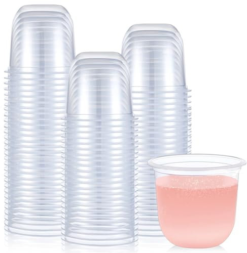 Ziliny 100 bicchieri da vino in plastica usa e getta, senza stelo, per feste, matrimoni, compleanni, cocktail (trasparente, 350 ml)