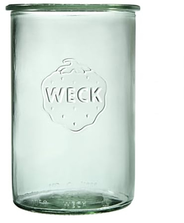 Weck Zylindrisches Glas 1000 ml 6 Stück/Zur Konservierung, Säften, luftdichter Aufbewahrung von trockenen Zutaten