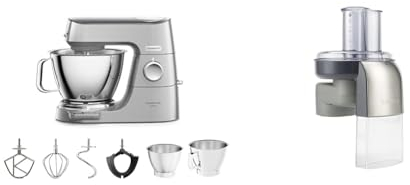 Kenwood Titanium Chef Baker KVC85.004SI Küchenmaschine mit integrierter Waage & Schnitzelwerk AT340, Zubehör für Kenwood Küchenmaschinen