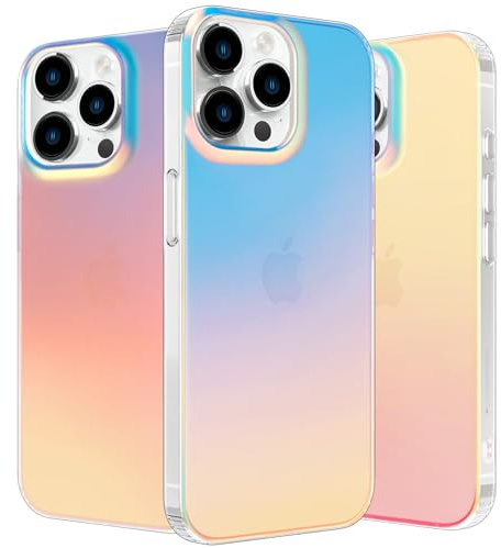 nicekool Hülle für iPhone 13 Pro, HandyHülle Case für iPhone 13 Pro Schutzhülle Kratzfeste Rückseite Durchscheinende Matt, Schillernd Fluoreszierend