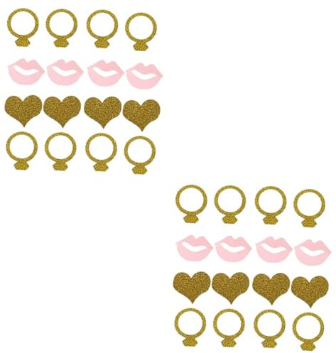 Alipis 4 Packungen À 200 Stück glitzerndes Konfetti komfetti bürodeko Konfetti auf dem Hochzeitstisch Herz Dekorationen Hochzeitsdekorationen Ornament Party Konfetti Erdfarben Ring bilden