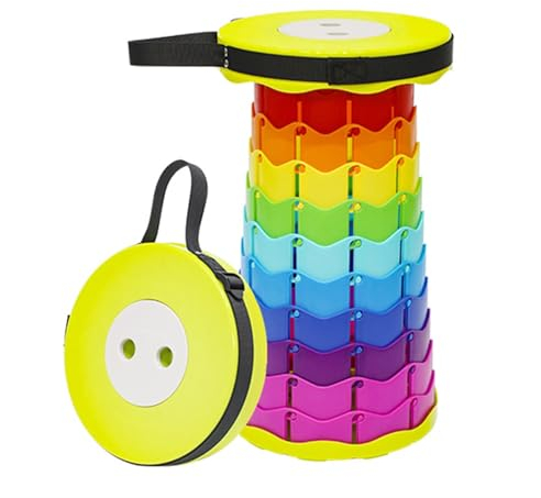 SPXTOM Tragbarer Hocker, kompakter Klappstuhl, einziehbarer Campinghocker, zusammenklappbar, höhenverstellbar, leicht, for Outdoor-Angeln, Wandern, Gartenarbeit (Color : B)