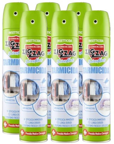 Antitarme Forte, Spray Tarme Vestiti, TARMACIDA, Efficacia immeditata, Salva Abiti, Non macchia, Presidio Medico Chirurgico, Bombola 300 ml (6 Spray)