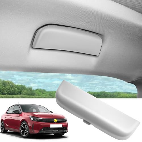SKTU Auto Brillenetui kompatibel mit Opel Corsa F/Astra L/Grandland X Sonnenbrillenhalter Brillen Aufbewahrungsbox ABS-Material Weiß