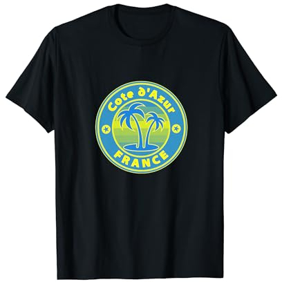 Cote d'Azur Frankreich Strand Palme Urlaub Surfer Fun Sonne T-Shirt
