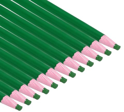 PATIKIL Pennarelli Staccabili, 24pz Matite Cera Grasso Legno per Indumenti in Vetro Pellicola da Disegno Carta Vinile Metallo, Verde