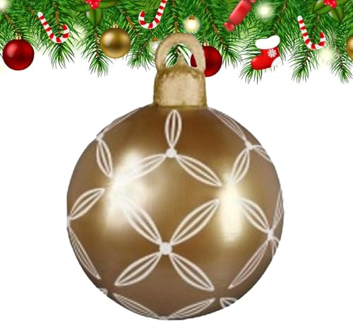 Extra große Weihnachtsschmuck-Kugeln | wasserdichte PVC-Weihnachtskugel | 45 cm große Weihnachtsdekokugeln, Feiertagsanhänger, Dekoration für drinnen und draußen