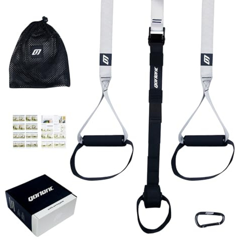 Gorletic - Entrenamiento en Suspensión, Soporta hasta 300 kg, Ajustable de 145 a 230 cm, Anclaje para Puerta Ajustable para Gimnasia en casa.