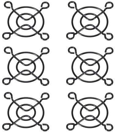 PATIKIL 40mm Fan Finger Grill, 6 Pack Metal Grill Protector Guard Fan Protective Cover for 40mm Exhaust Fans Equipment Computer DIY, Black