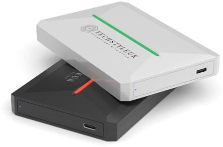 TechStyleuk Slim Portable External HDD - USB 3.0/Type-C High-Speed Storage for Windows, Mac, PS4/PS5 PlayStation, Xbox - Reliable Backup for Gaming, Movies, Photos & Files (Black, 2TB)