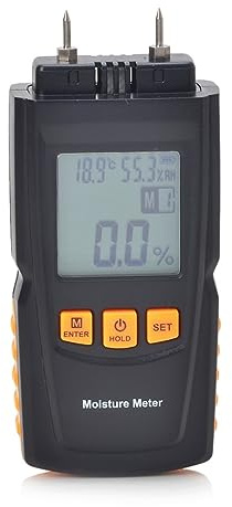 GM620 Display LCD Misuratore di Umidità del Legno Regolabile Digitale di Umidità Rilevatore di Umidità del Legno Temperatura Igrometro Tester,Veloce e preciso