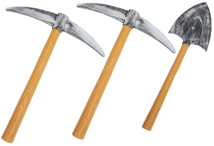 DECORNIJIA Set da 3 Pezzi Piccone di Schiuma e Vanga Cosplay, Accessori per Spettacoli Teatrali e Feste a Tema, Strumenti Scenici Compatti e Durevoli per Costume da Minatore e Halloween