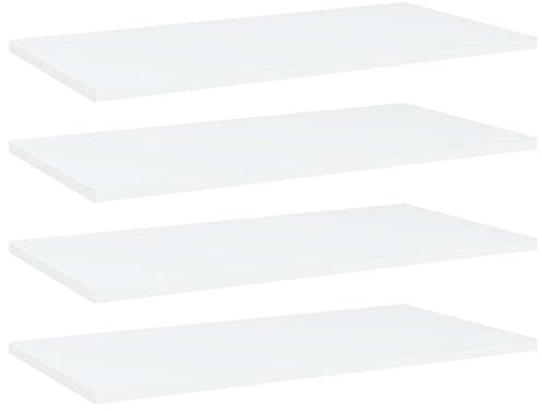Juego de 4 Paneles de Estantería, Tableros de Madera de Ingeniería Blancos, para Decoración de Sala de Estar, Diseño Moderno Simplista, Almacenamiento Que Ahorra (60x30x1,5cm)