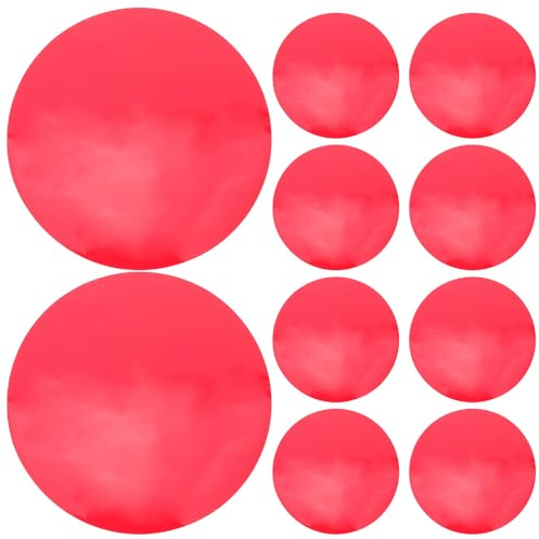 SMASOLO 10pièces Lot de Filtres Éclairage Ambiant Autocollants Film Correcteur de Lumière Rond pour Lampes Vidéo et Scène Rouge
