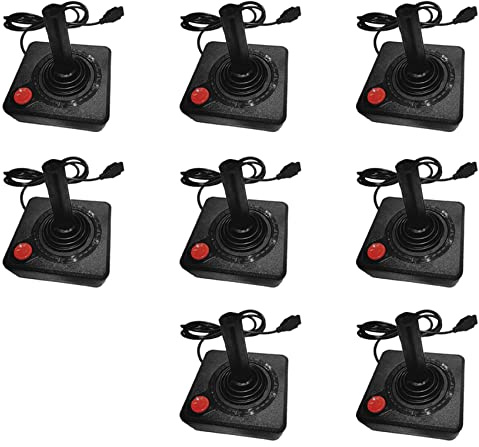 Frewurwer 8X Controlador de Joystick para Juegos para 2600 Game Rocker con Palanca de 4 Vías Y Botón de Acción Simple Gamepad Retro